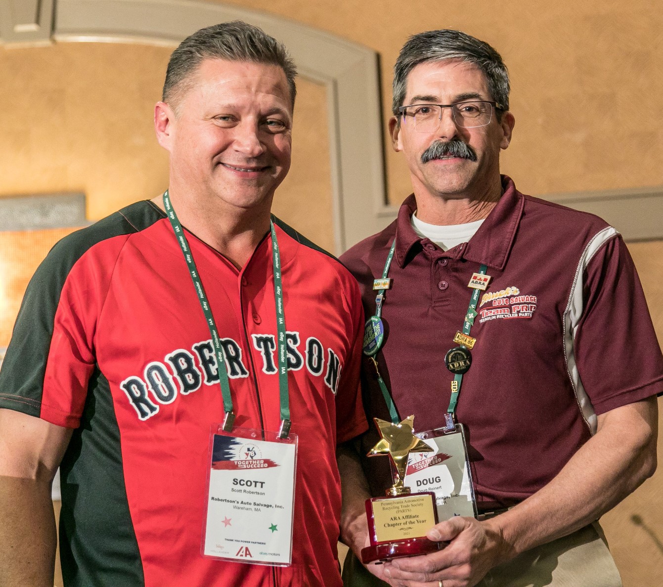 Doug Reinert accepts the 2021 ARA Affiliate Chapter of the Year Award for PARTS